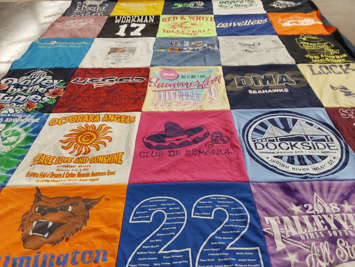 T-shirt quilt featuring tallyville girls softball by Jennifer from DE