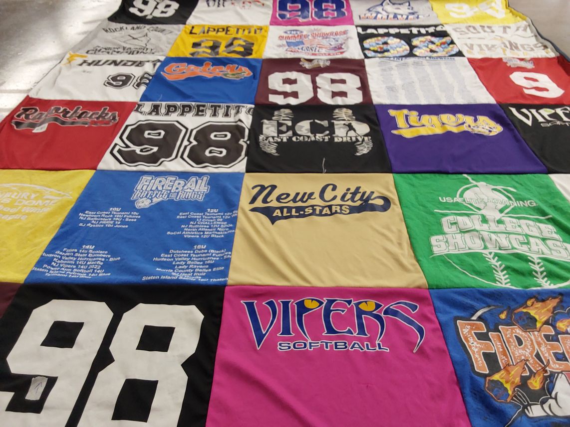T-shirt quilt featuring new city all-stars, vipers softball by Barbara from NY