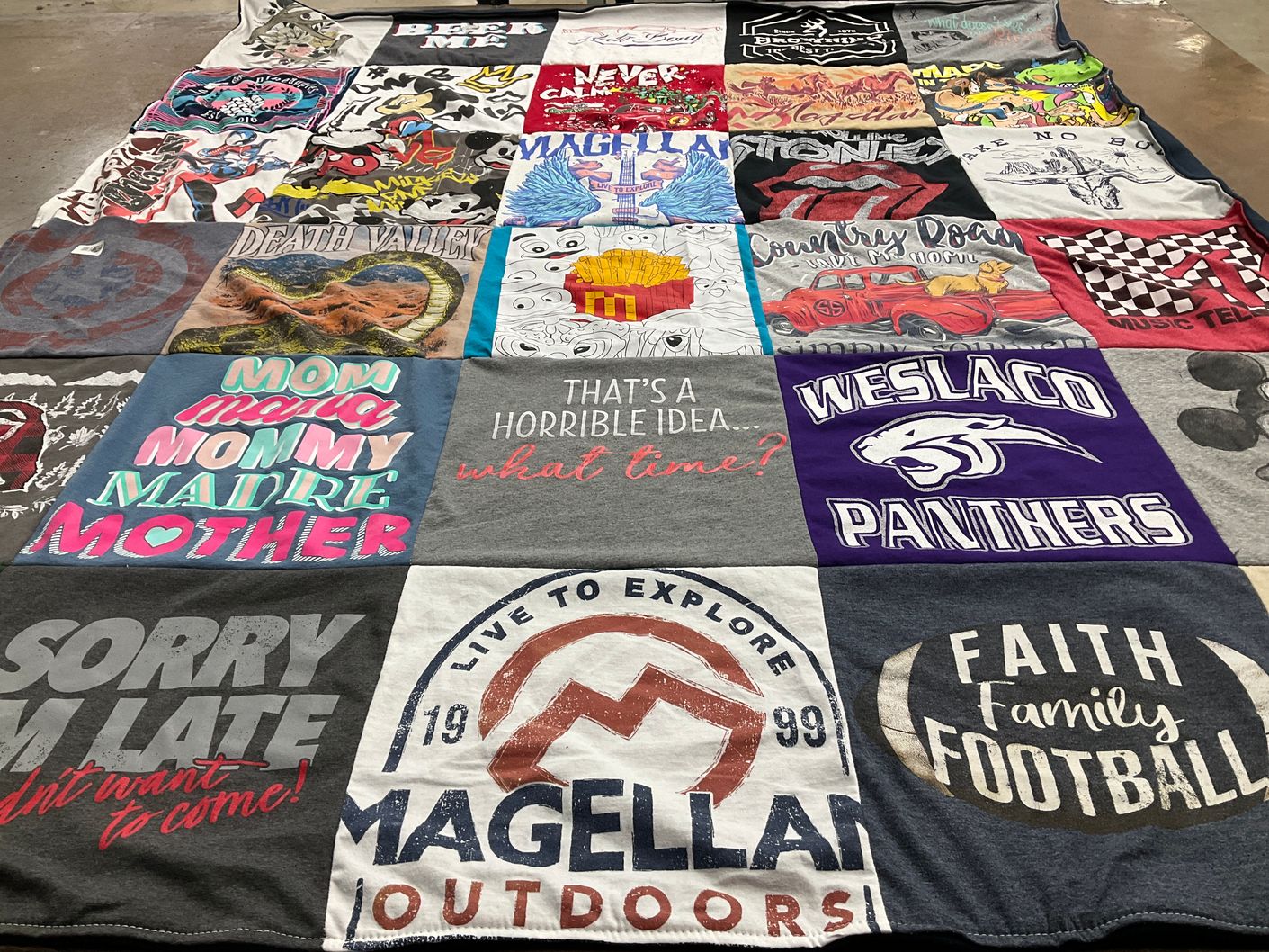 T-shirt quilt featuring weslaco panthers by Yesenia from TX