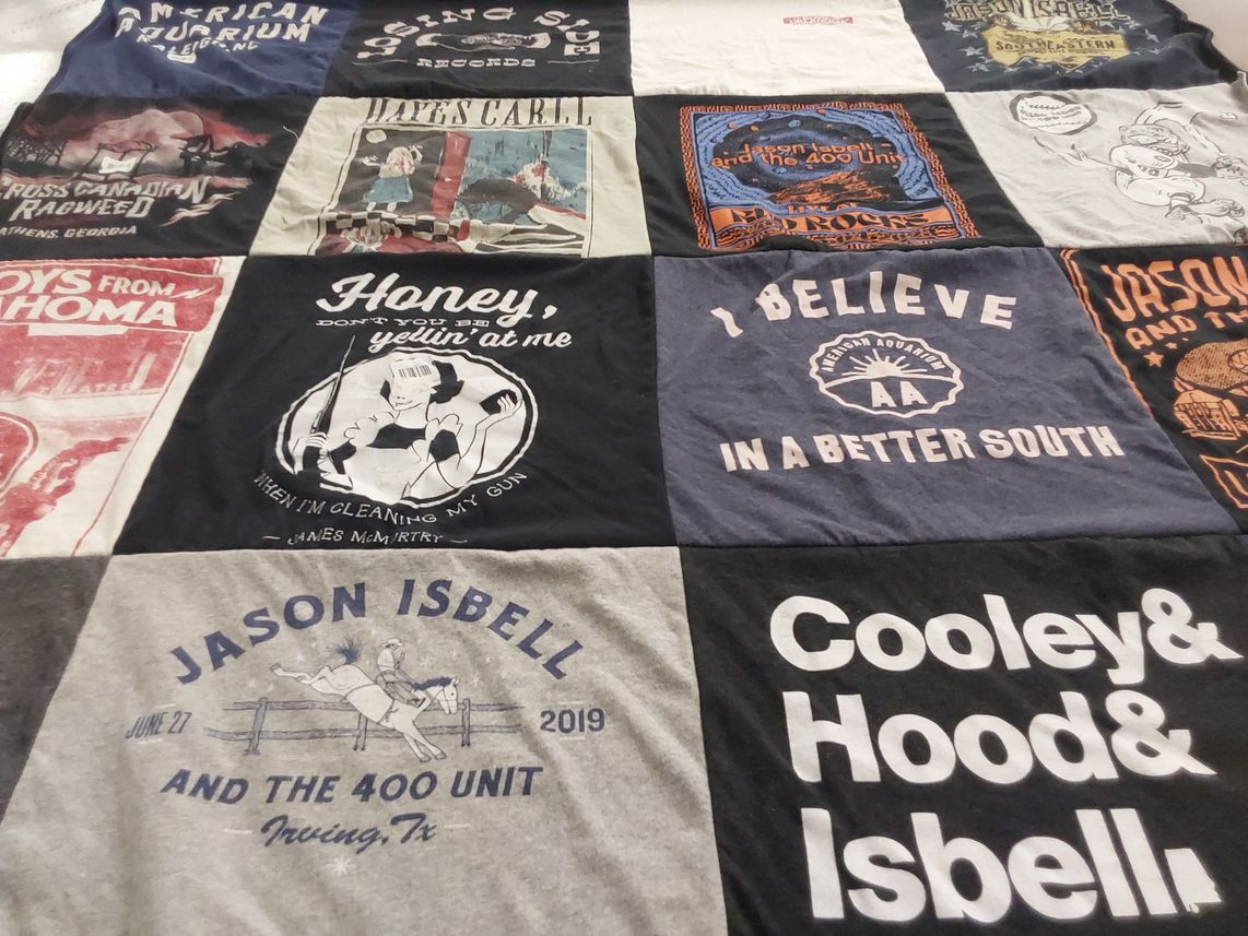 T-shirt quilt with music, southern culture themes by Diane from OH