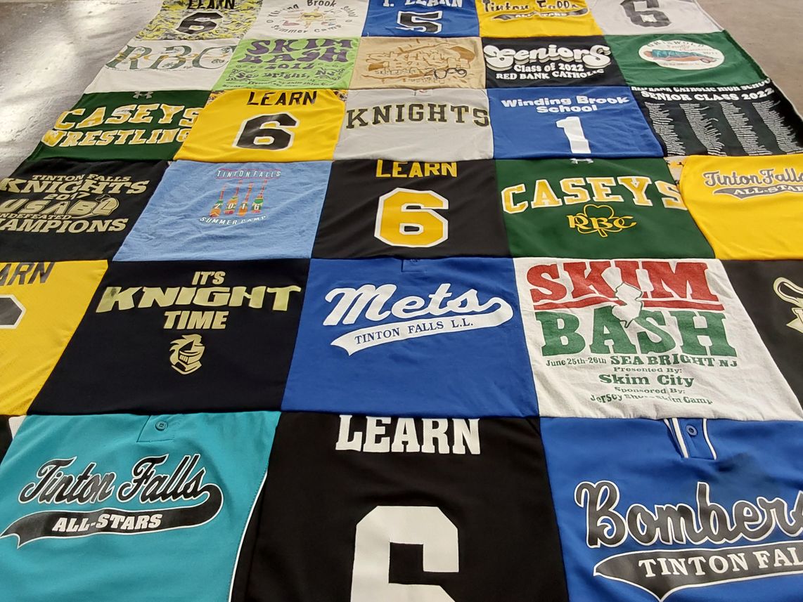 T-shirt quilt featuring tinton falls knights, casey's wrestling by Lori from NJ