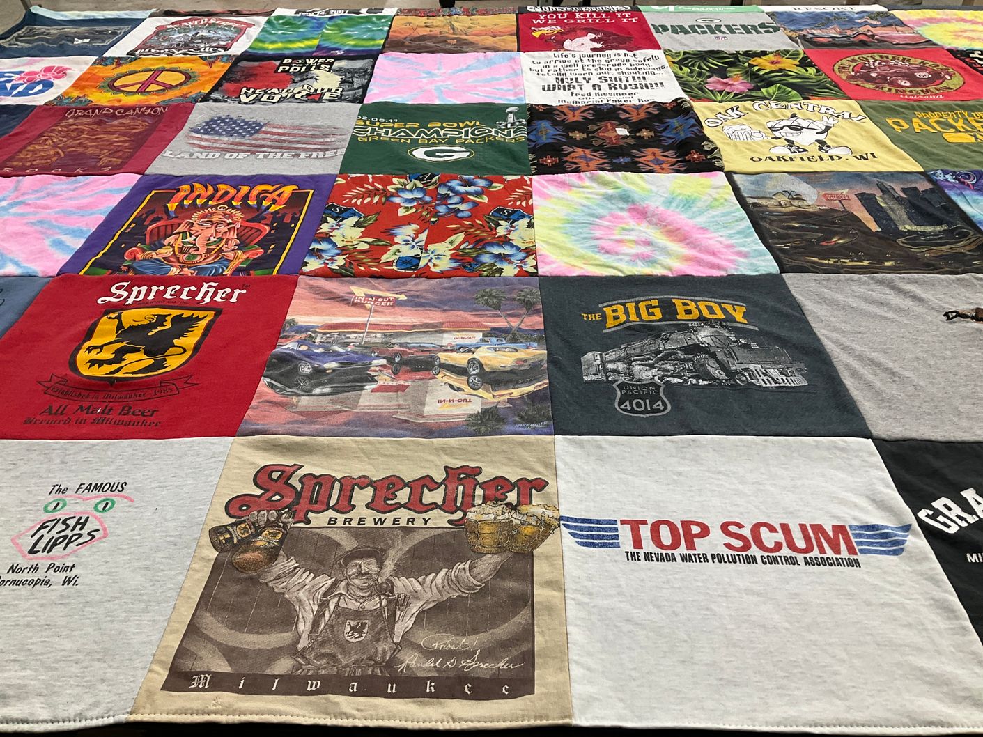 T-shirt quilt featuring green bay packers by Craig from NV