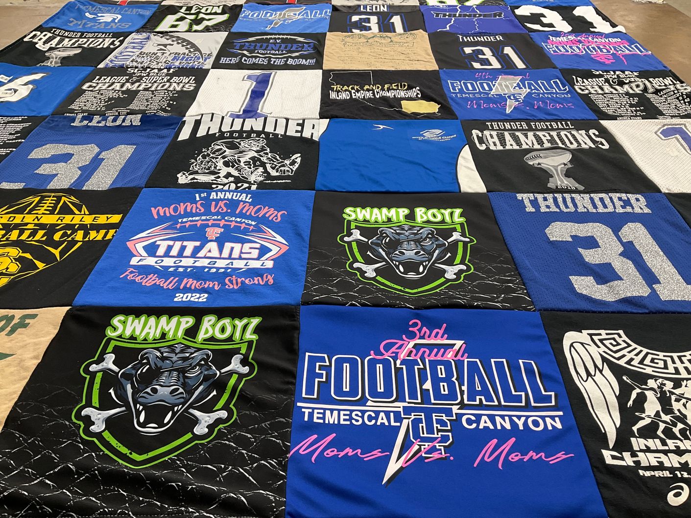 T-shirt quilt featuring temescal canyon football by Kristen from CA