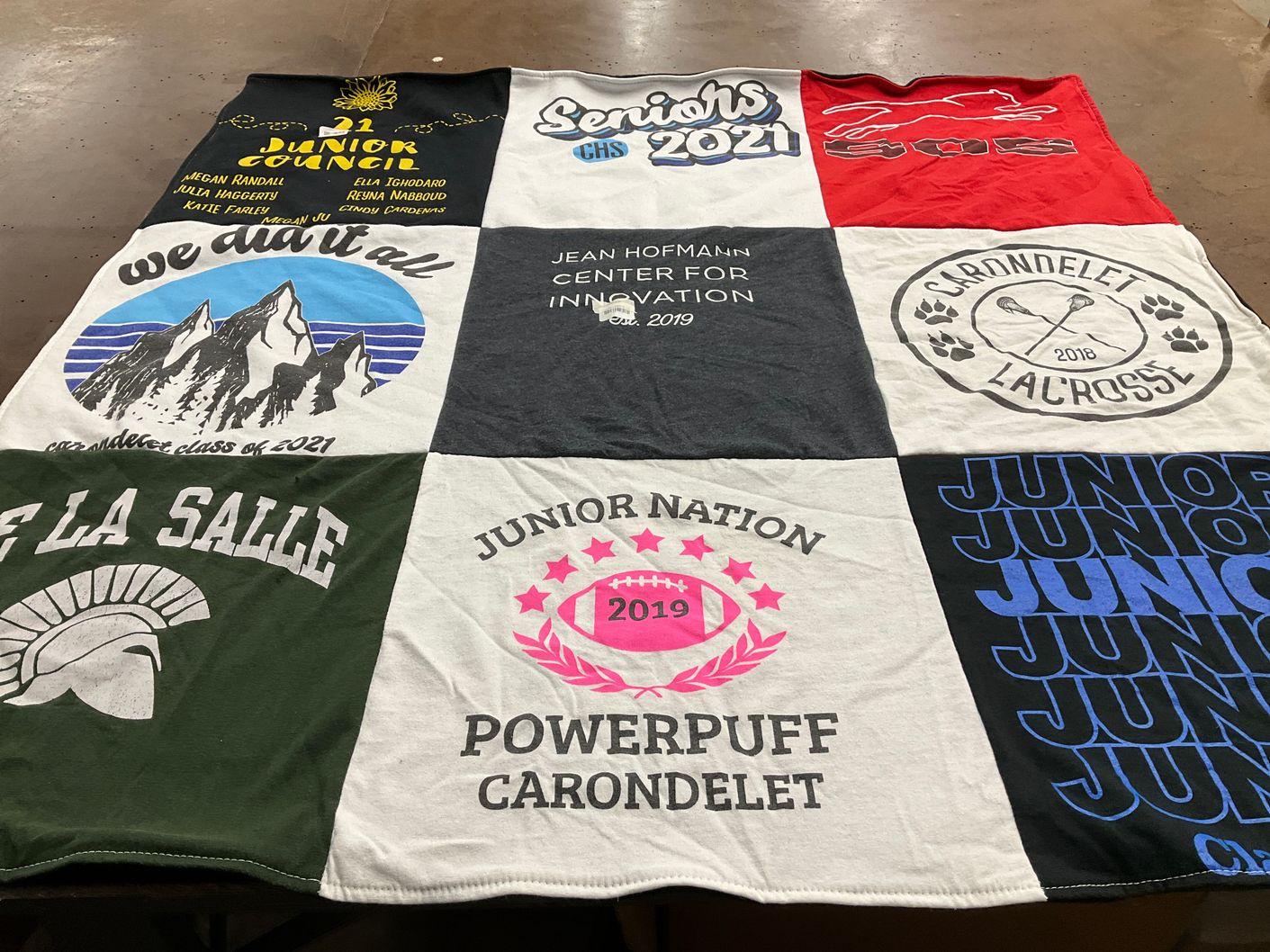 T-shirt quilt featuring carondelet lacrosse by Katie from CA