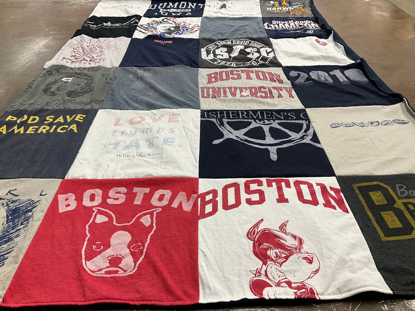 T-shirt quilt from boston university by Judith from MA