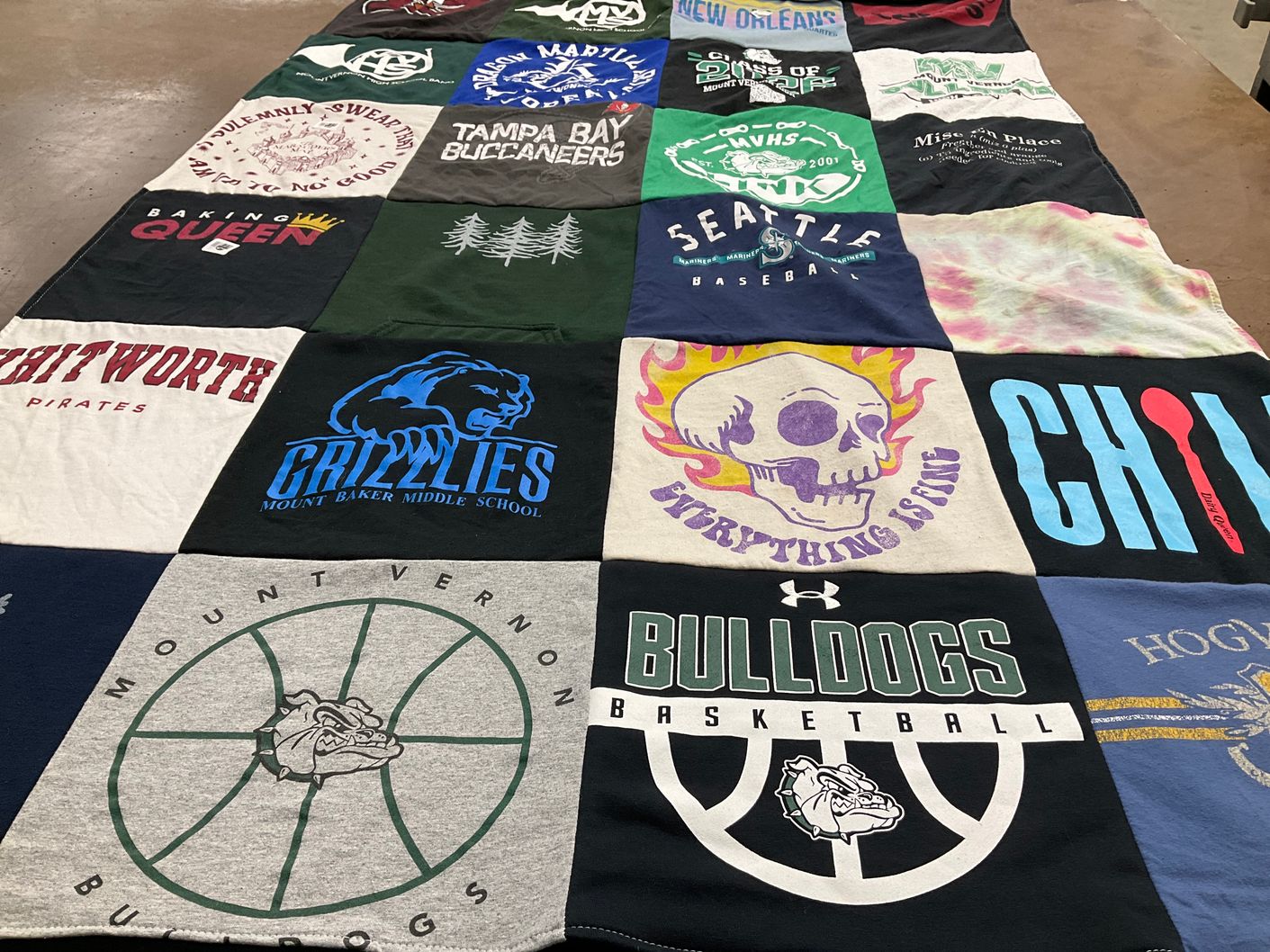 T-shirt quilt featuring tampa bay buccaneers, grizzlies by Trina from WA