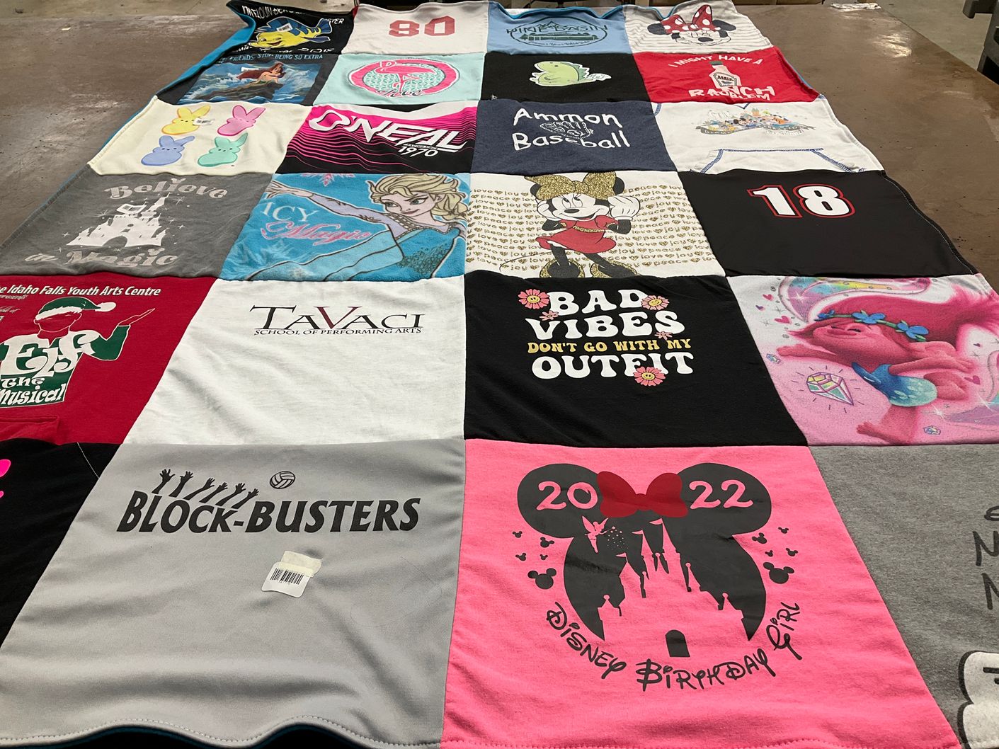 T-shirt quilt with disney, theater themes by Danette  from ID