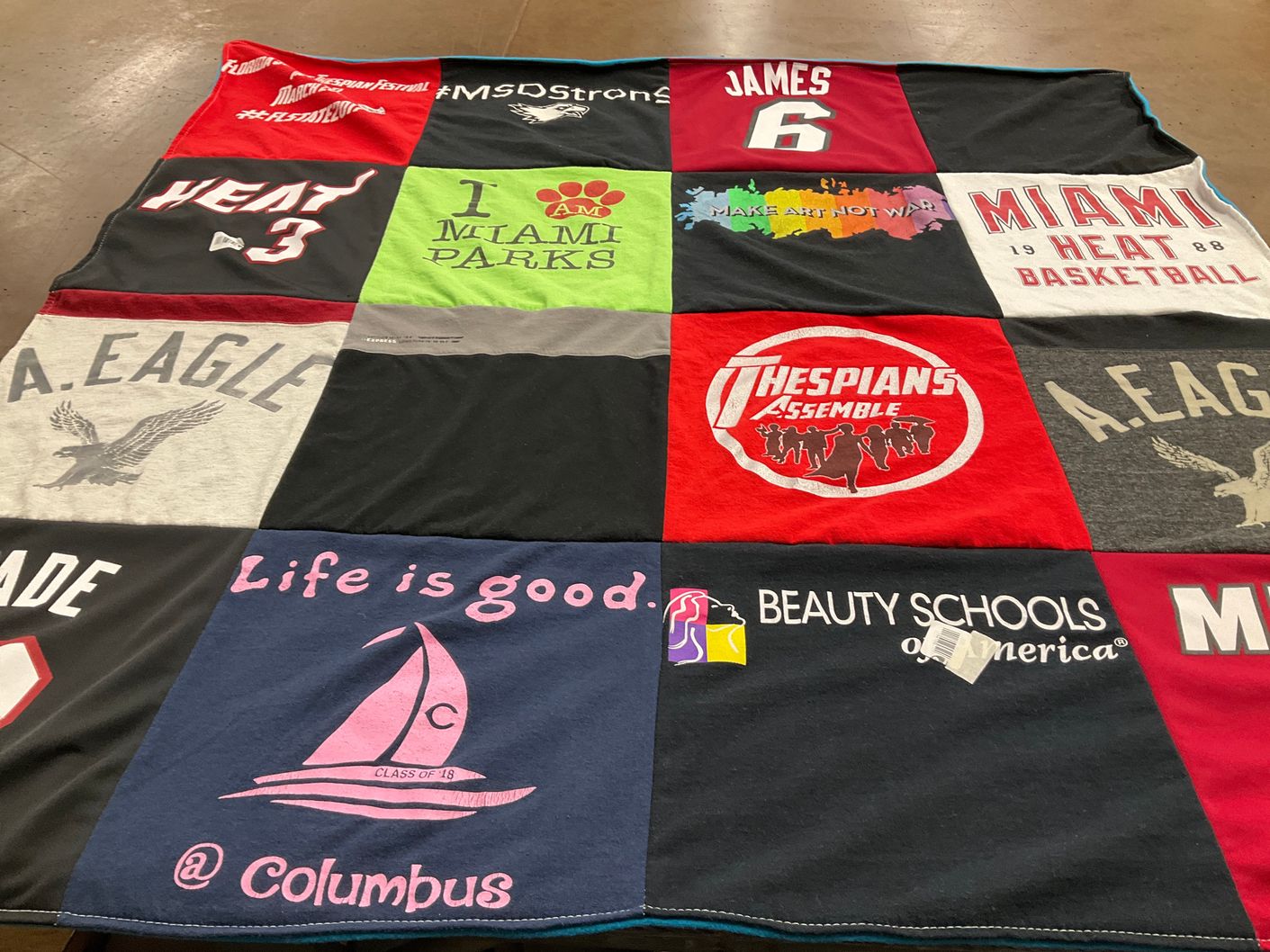 T-shirt quilt featuring miami heat basketball by Valeria from FL
