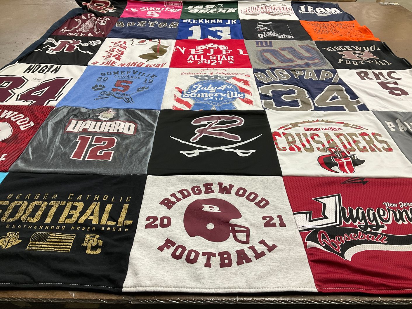 T-shirt quilt featuring ridgewood football by Jennifer from NJ