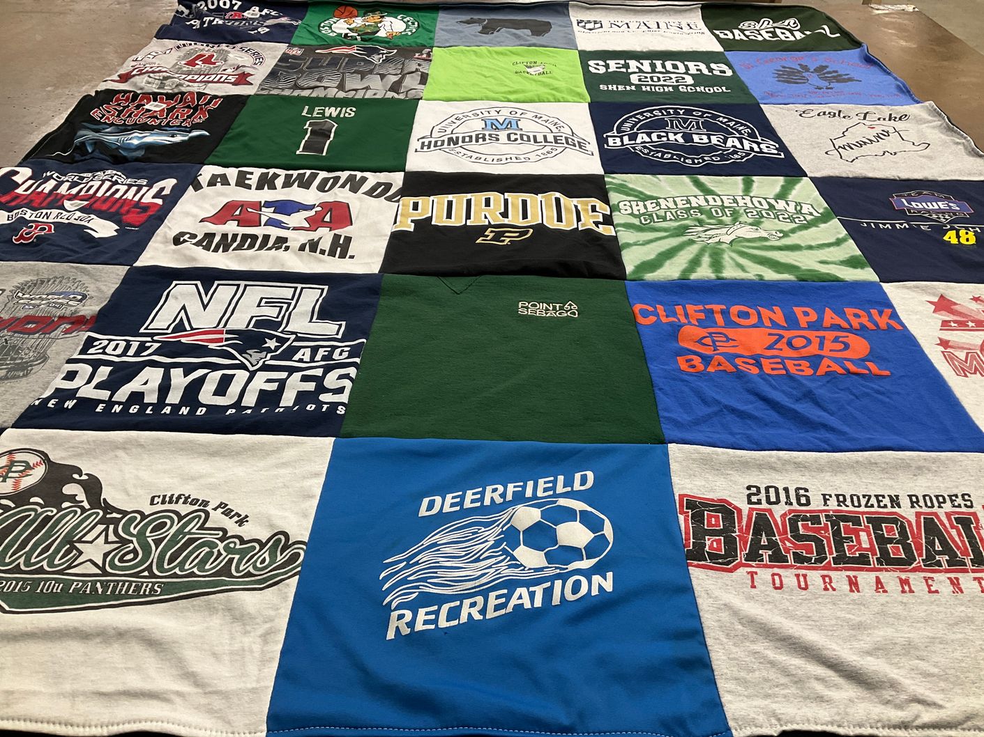 T-shirt quilt featuring new england patriots by Sharon from ME