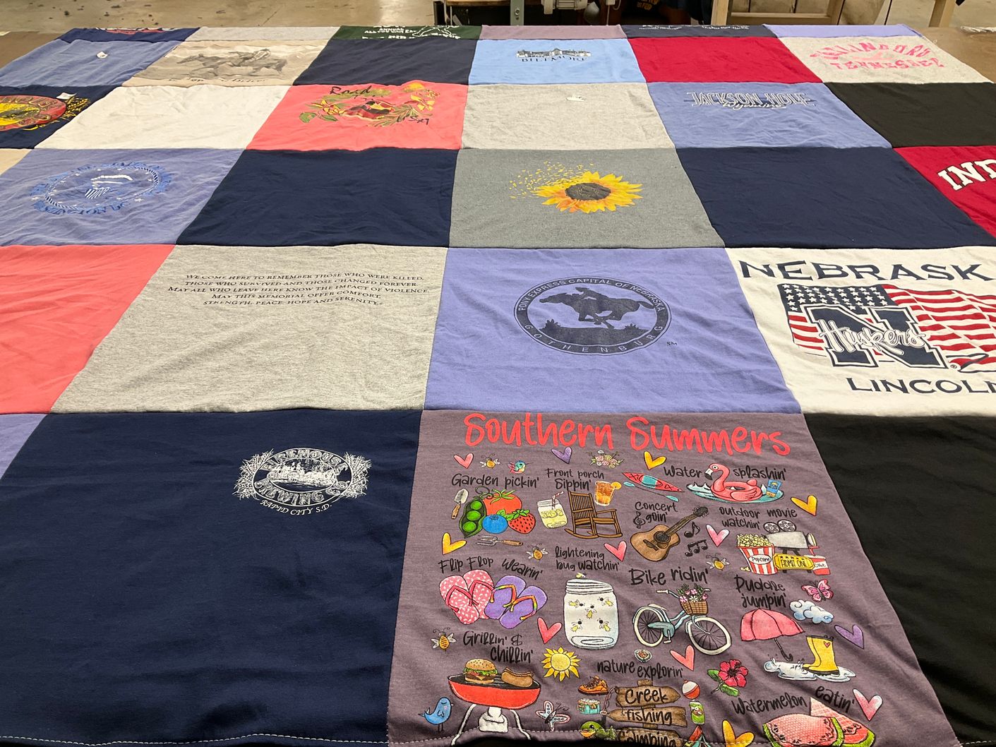 T-shirt quilt from university of nebraska lincoln by Linda from CA