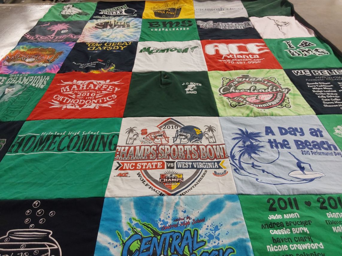 T-shirt quilt featuring northwest cabarrus high school, nc state university by Darrell from CA