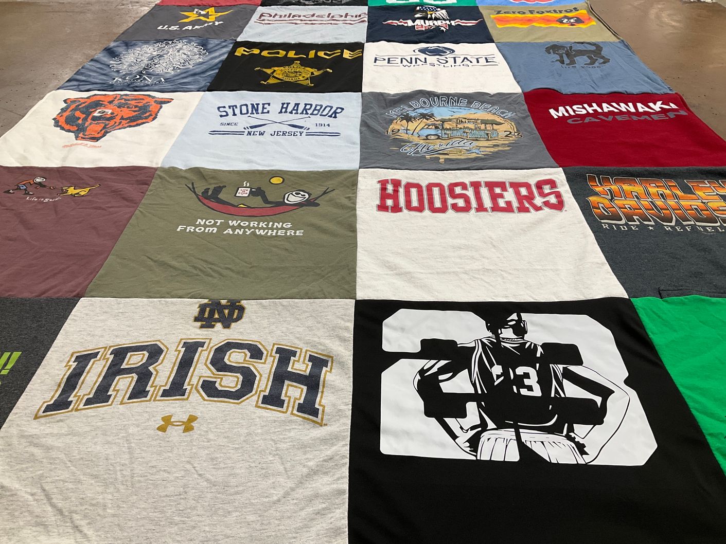T-shirt quilt featuring indiana university hoosiers by Michele from IN