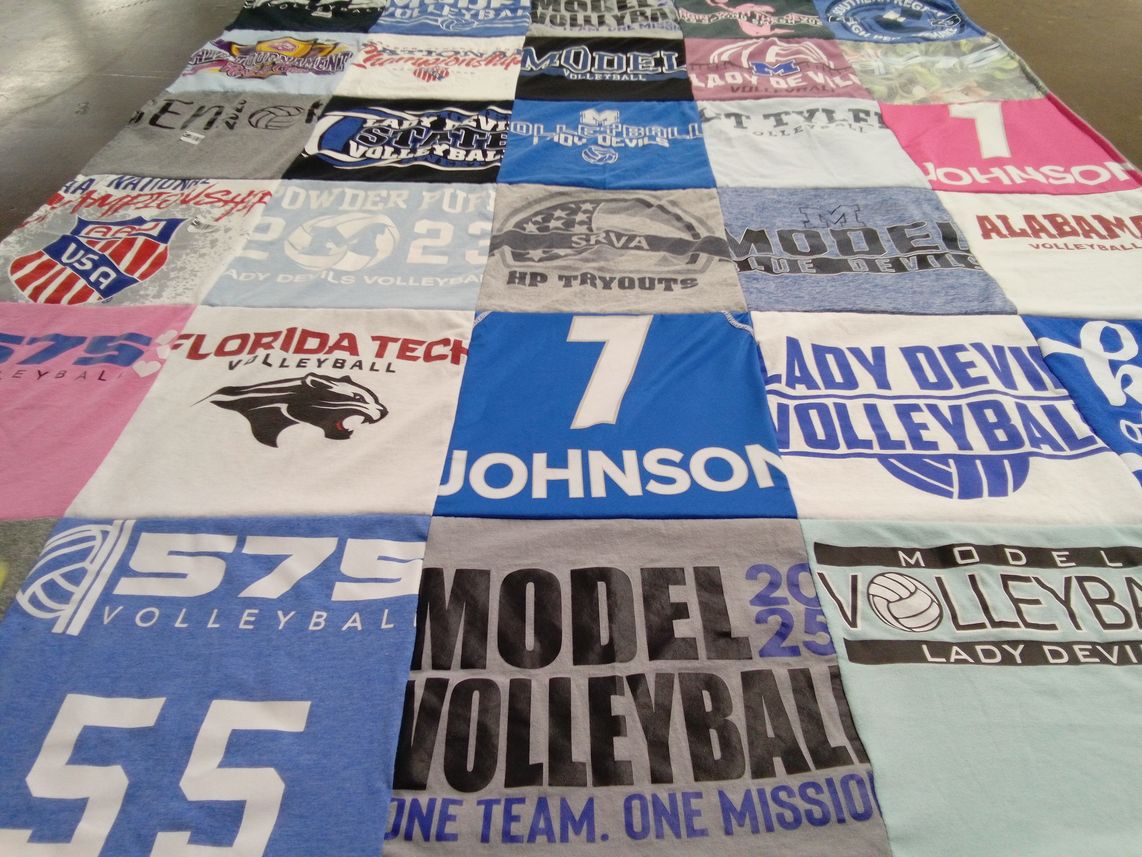 T-shirt quilt featuring lady devils volleyball by Haley from GA