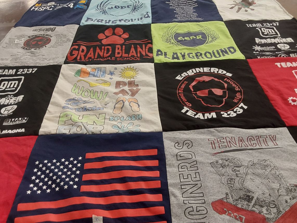 T-shirt quilt featuring team 2337 by Katherine from MI