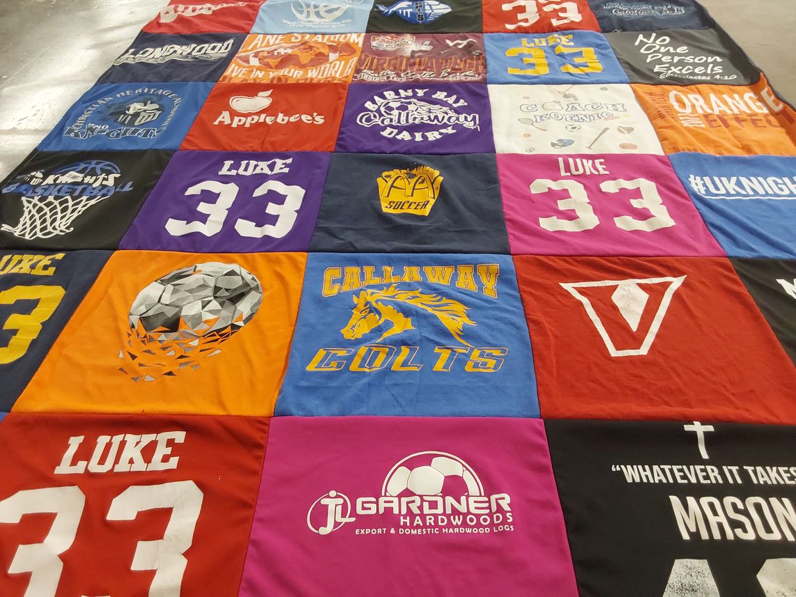 T-shirt quilt featuring callaway colts by Rebecca from VA
