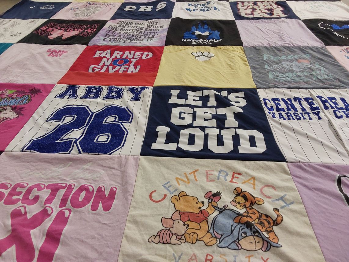 T-shirt quilt from centerreach high school by Cristina from NY