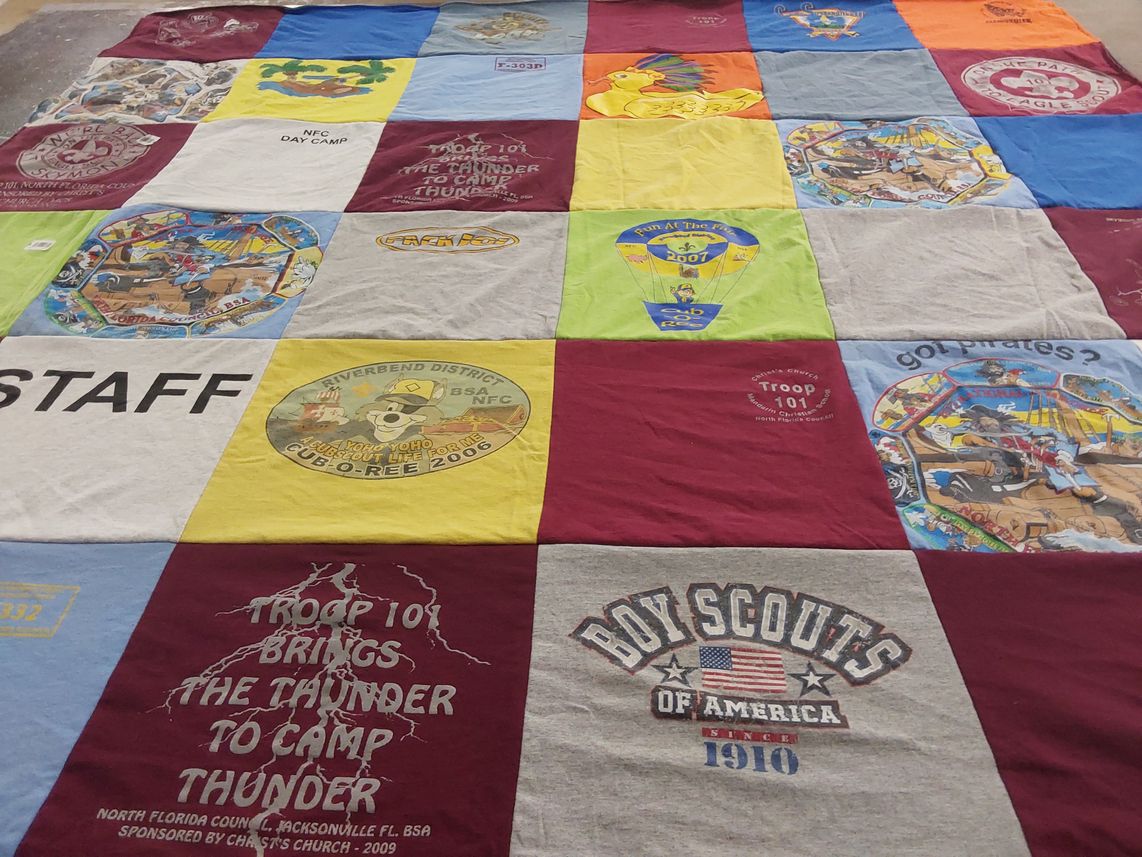 T-shirt quilt featuring troop 101 by sarah from FL