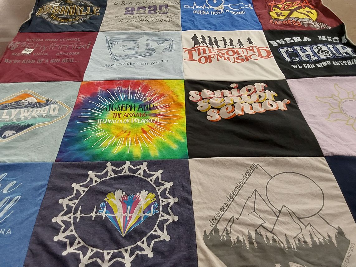 T-shirt quilt from buena high school by Lindsay from AZ