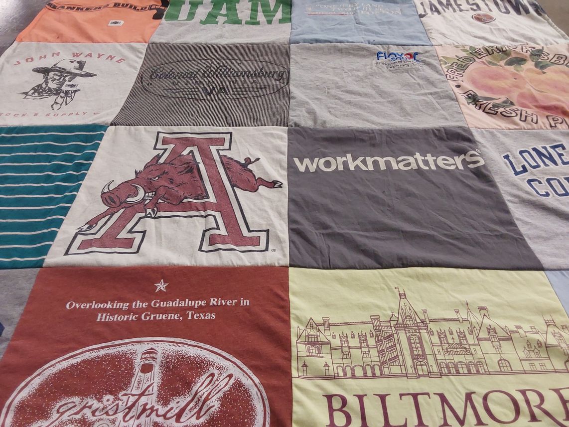 T-shirt quilt featuring university of arkansas by Alexis from AR