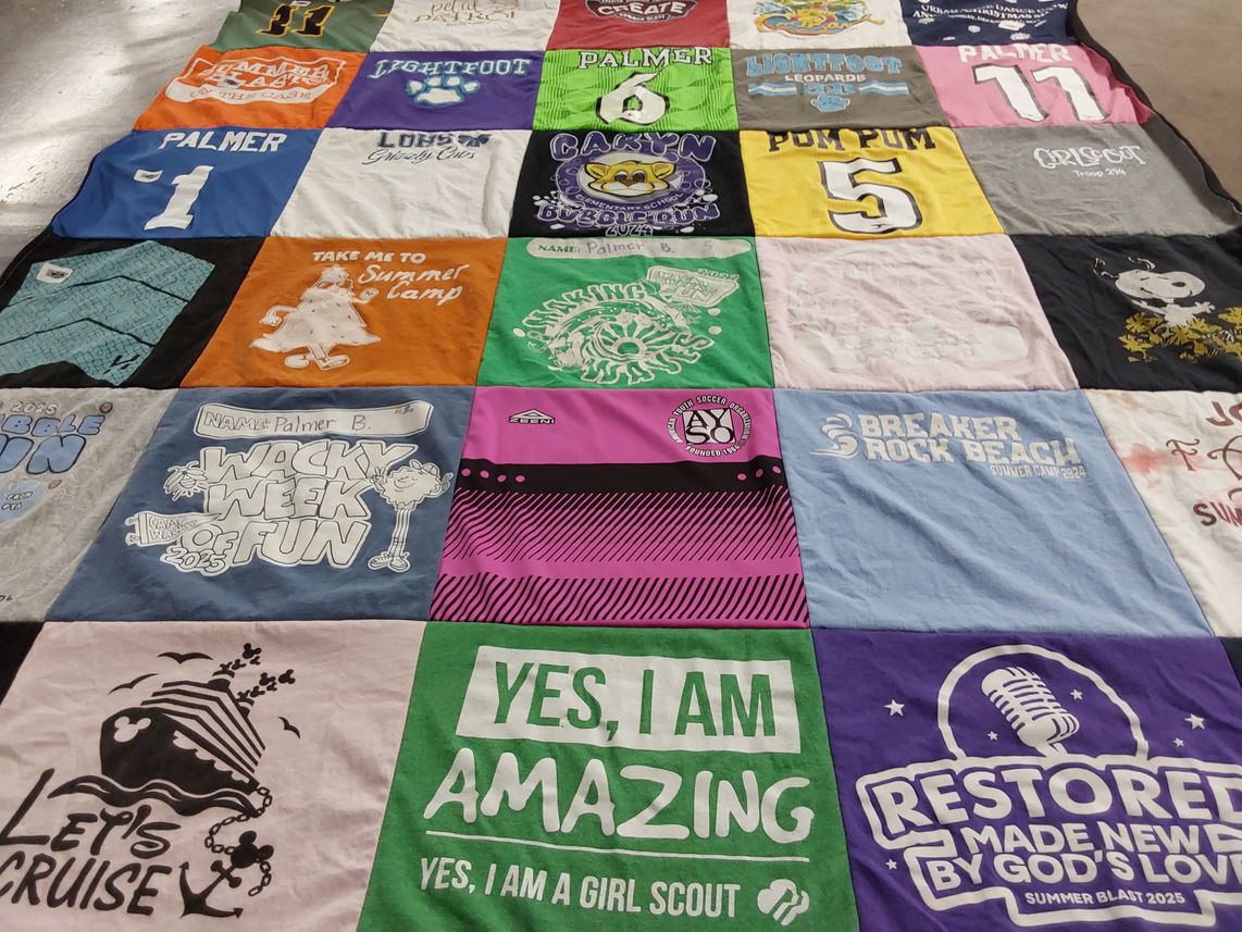 T-shirt quilt featuring lightfoot leopards soccer club by Crystal from CA