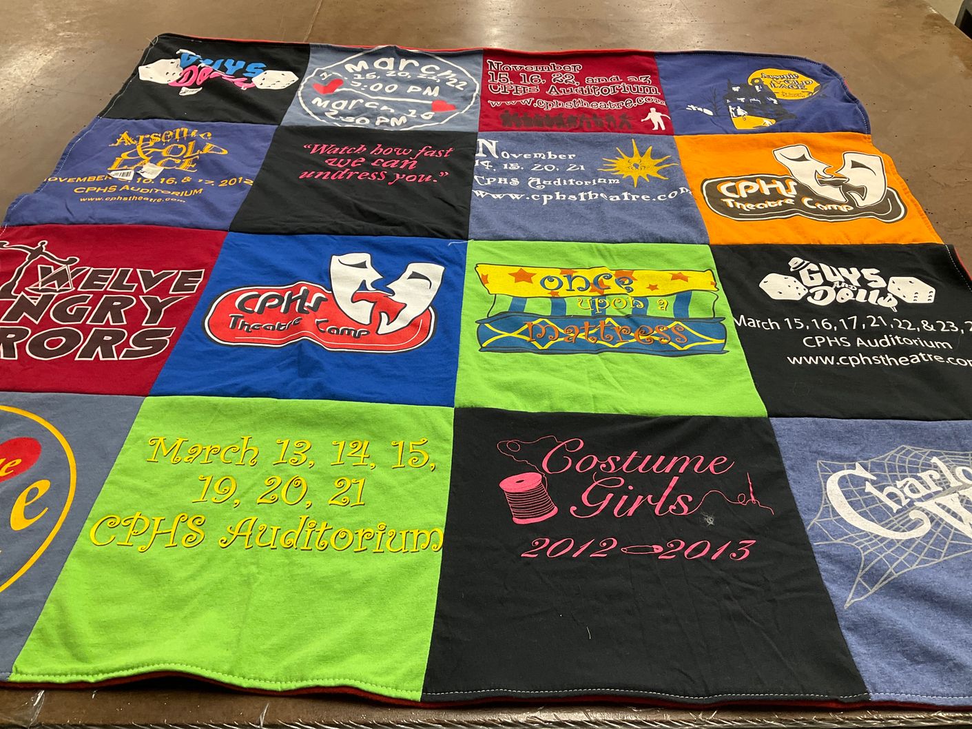 T-shirt quilt from charlotte high school by Susan from IN