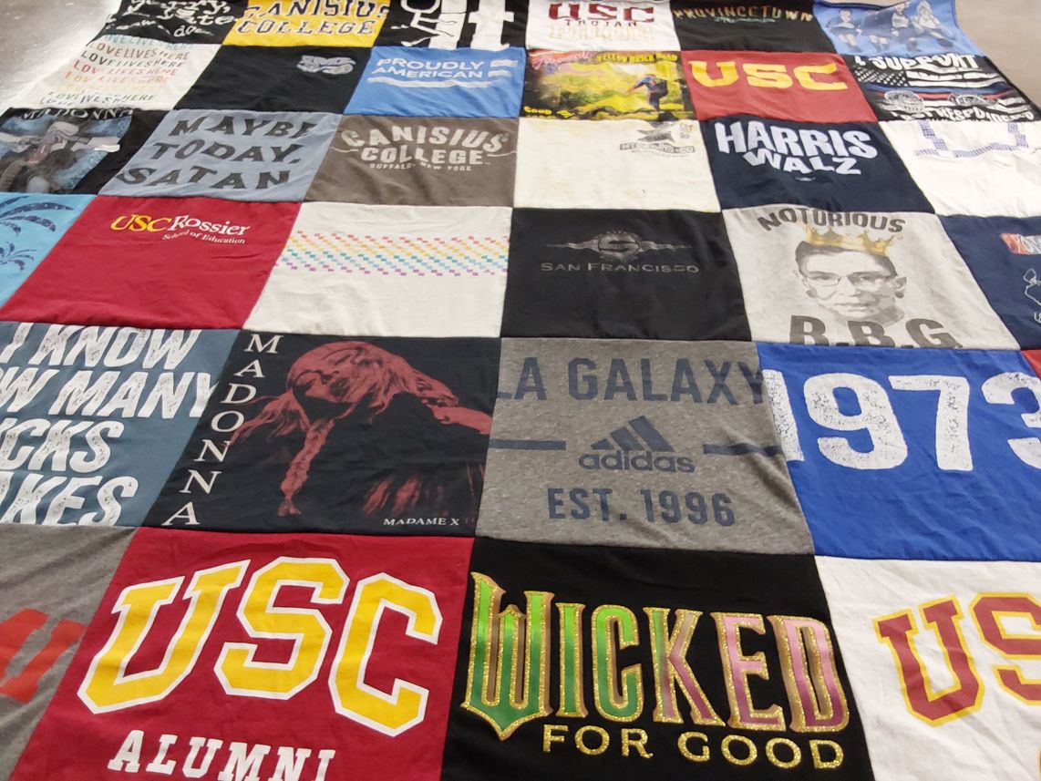 T-shirt quilt from university of southern california, canisius college by Darrin from CA