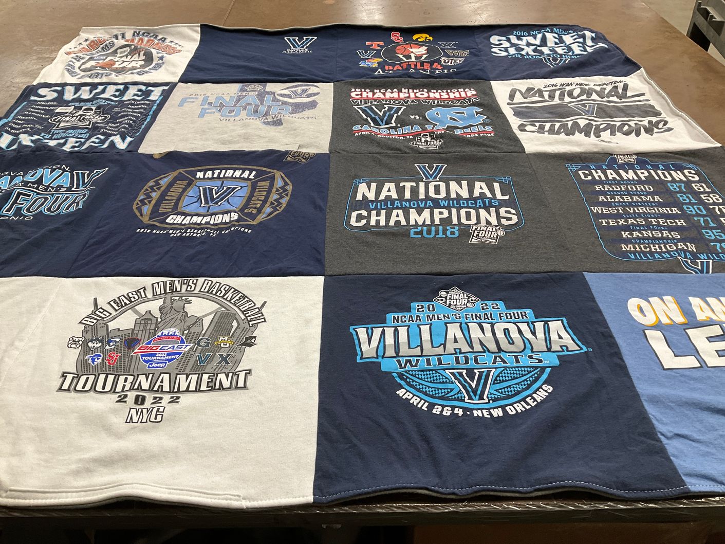 T-shirt quilt featuring villanova wildcats by Courtney from NY