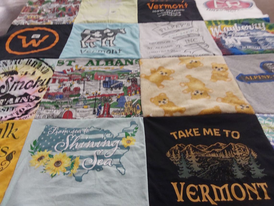 T-shirt quilt with travel, nature themes by Jason from SC