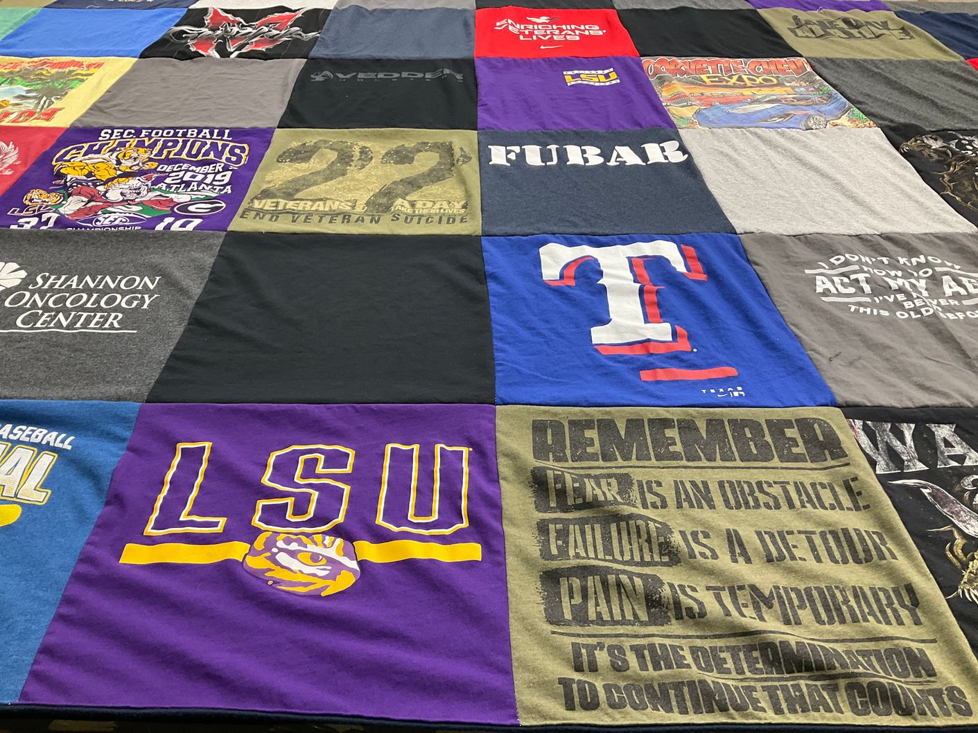 T-shirt quilt from louisiana state university by Robert from TX