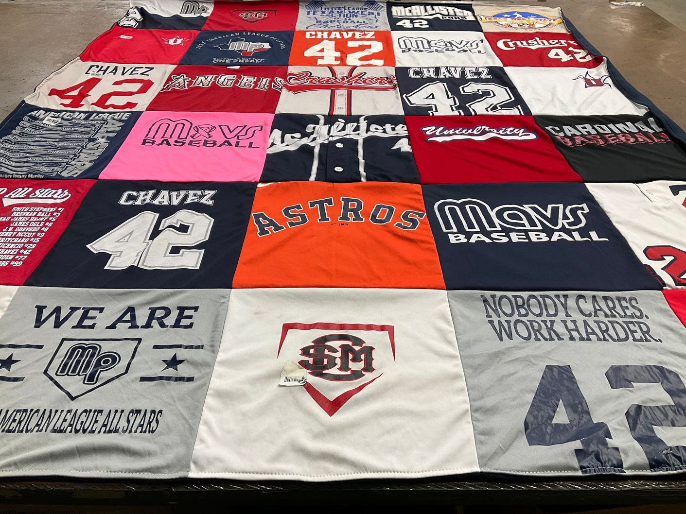 T-shirt quilt featuring mavs baseball, astros by Jessica from TX