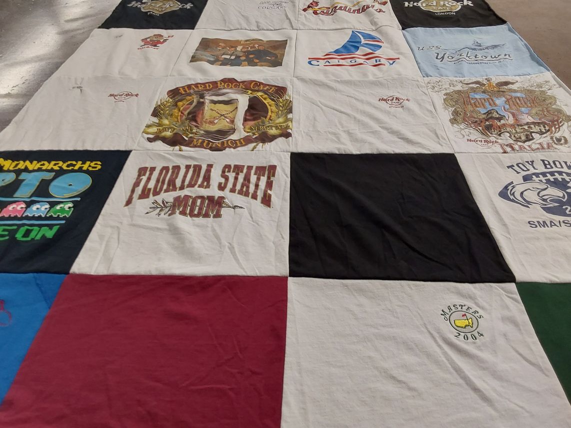 T-shirt quilt featuring toy bowl team by Karen from TX