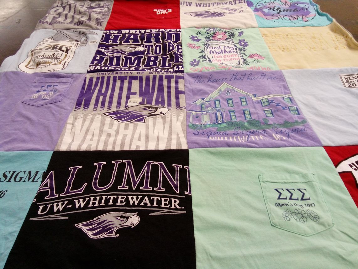 T-shirt quilt from university of wisconsin-whitewater by Natalie from IL