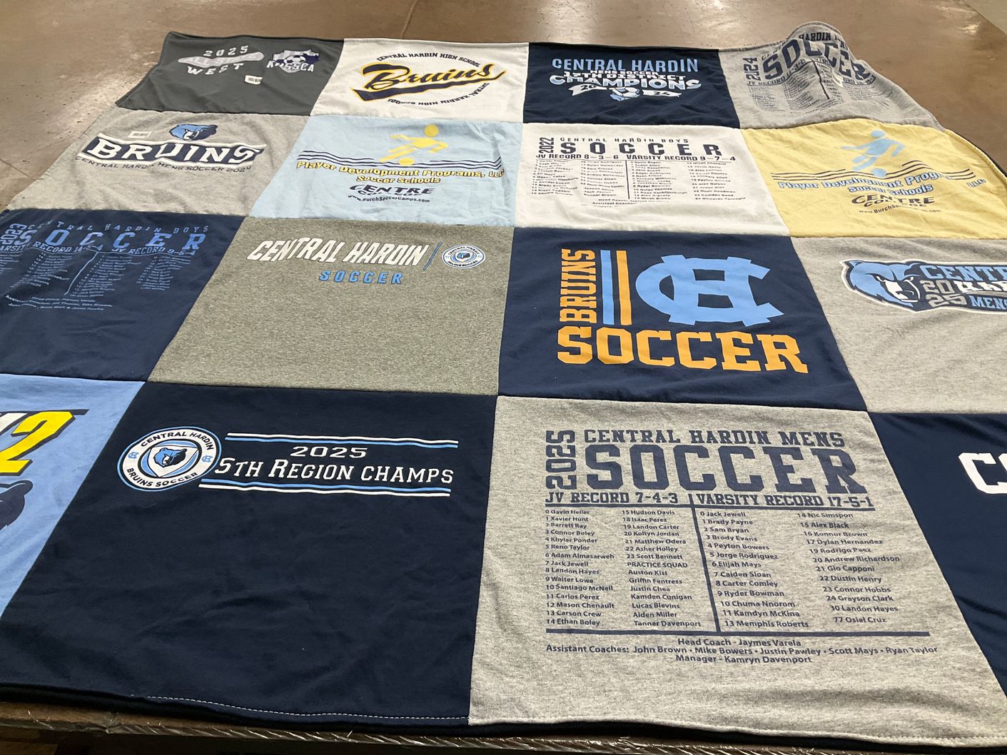 T-shirt quilt featuring central hardin men's soccer by Erika from KY