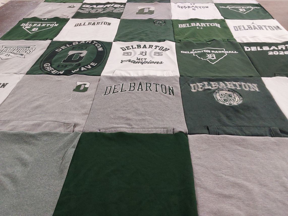 T-shirt quilt from delbarton school by Regina from NJ