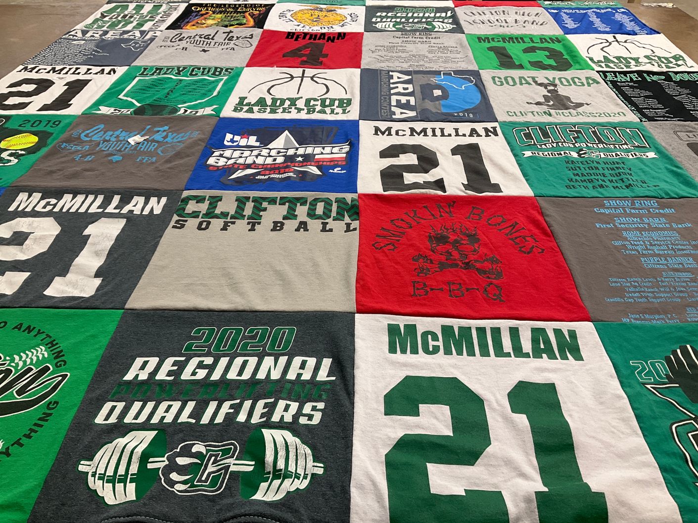 T-shirt quilt featuring lady cubs basketball by Cheryl from TX