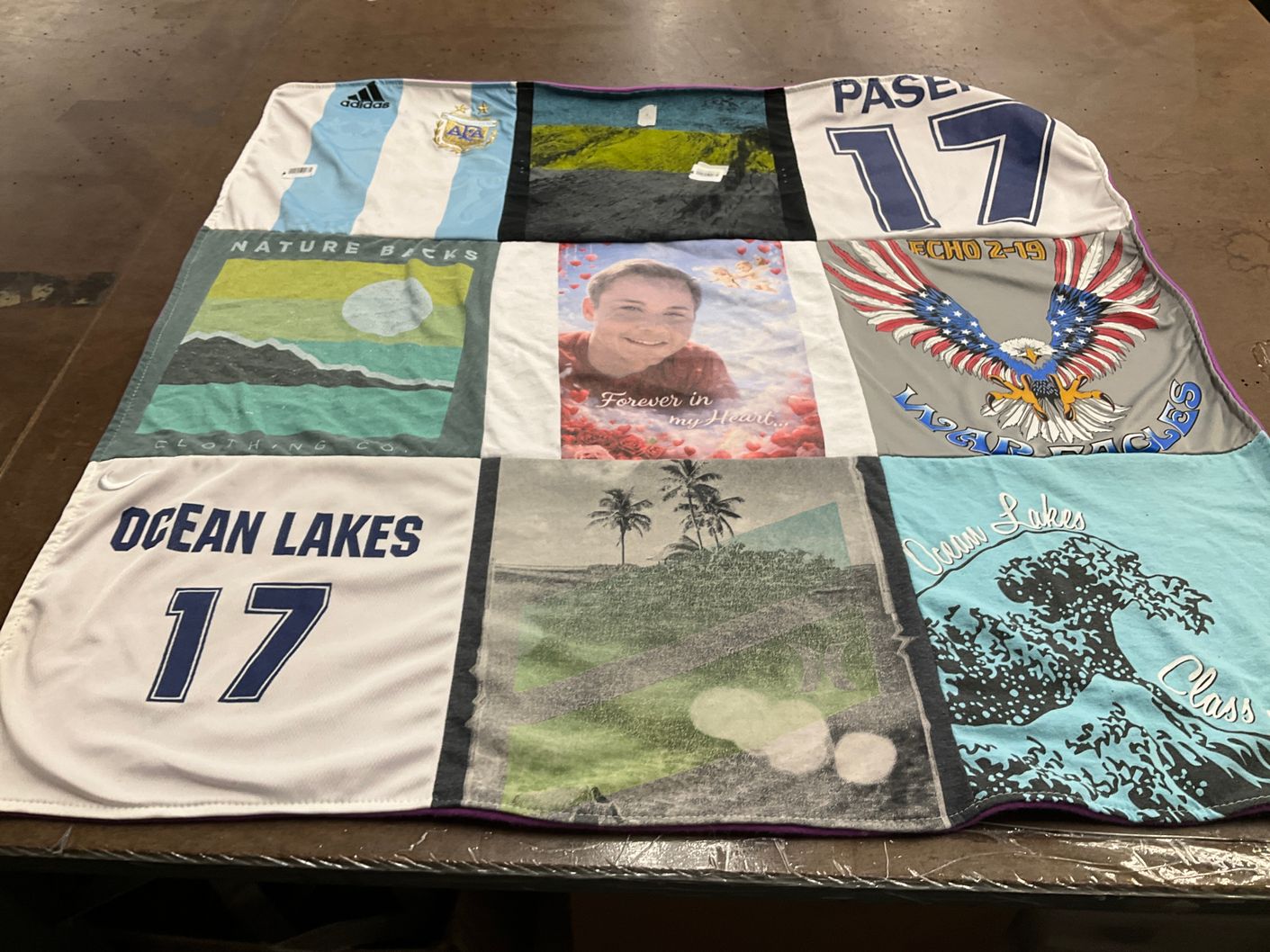 T-shirt quilt from ocean lakes high school by Cheryl from VA