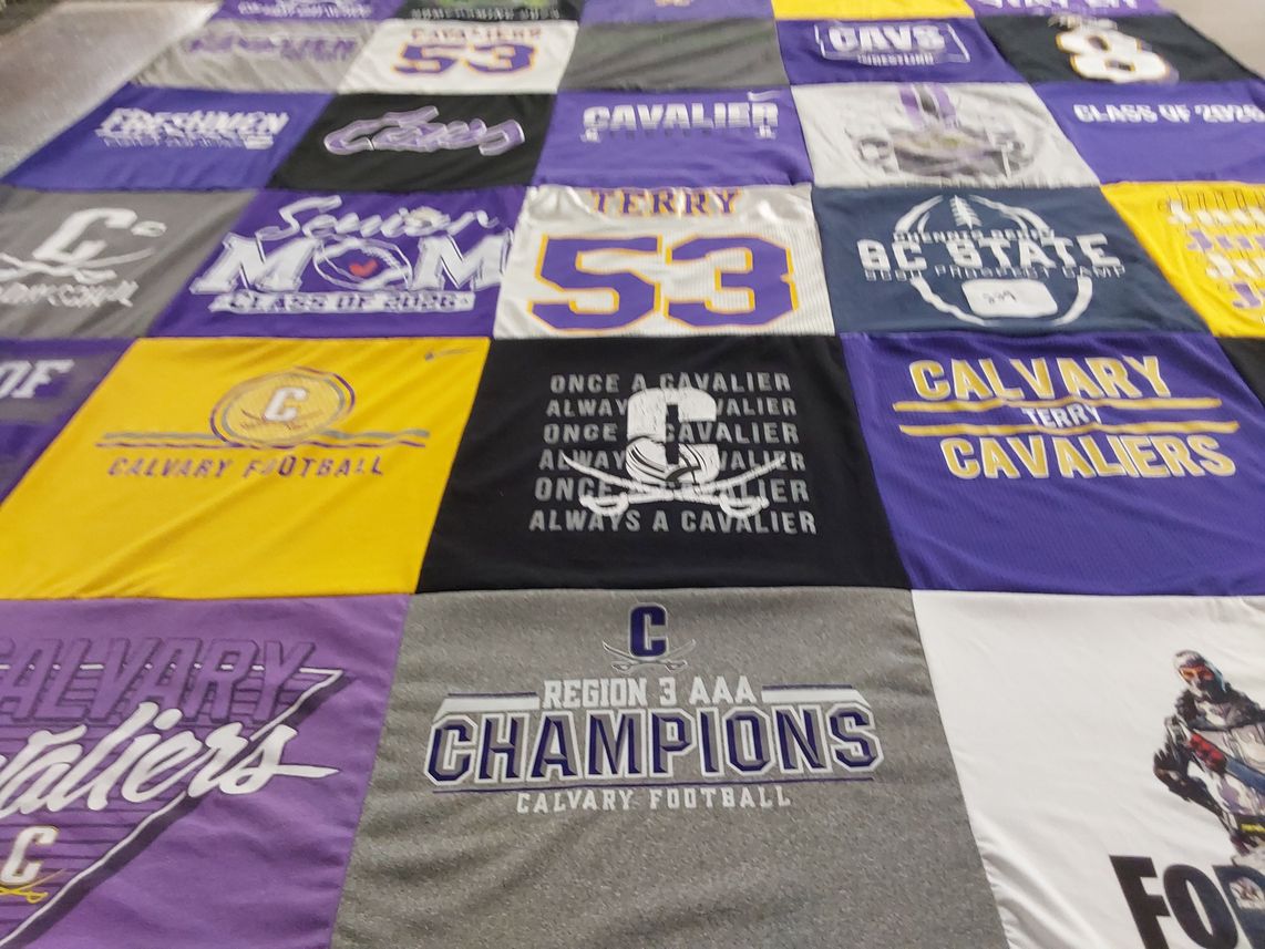 T-shirt quilt featuring cavalier football by Natalie from GA