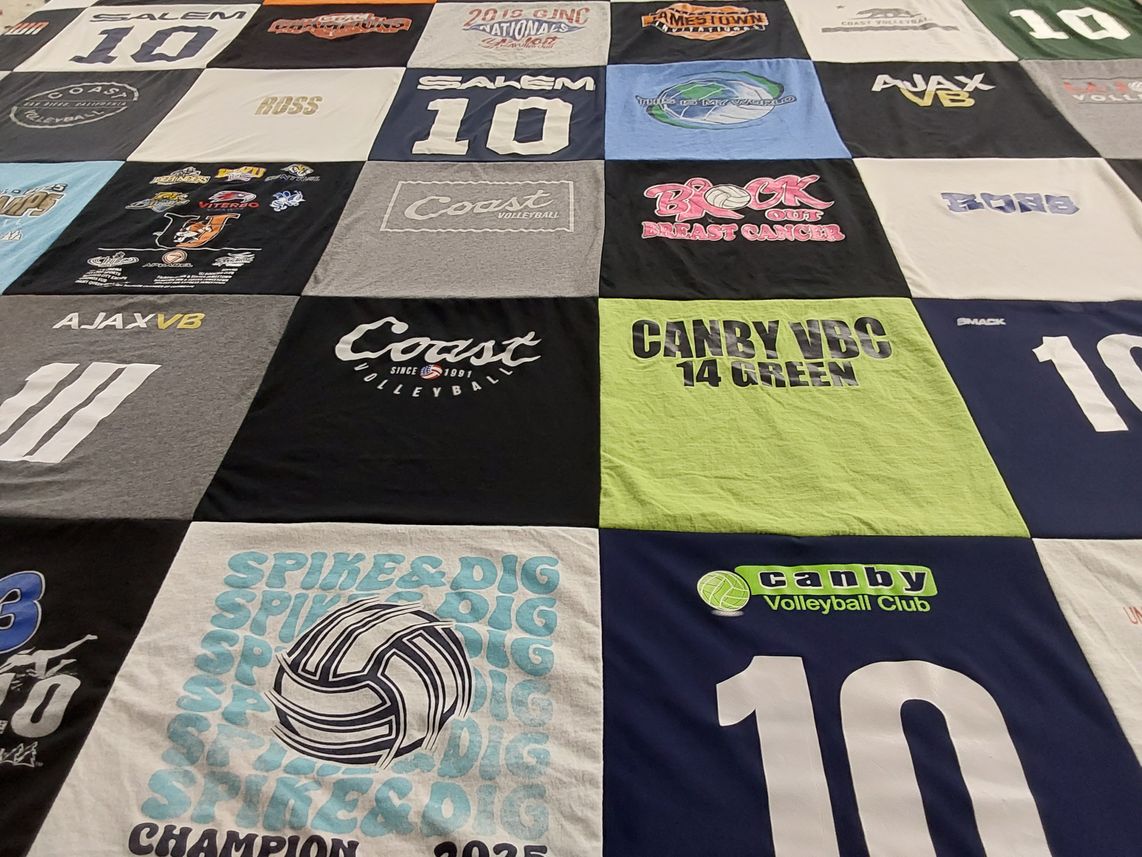 T-shirt quilt featuring coast volleyball, ajax volleyball by Chris from ND