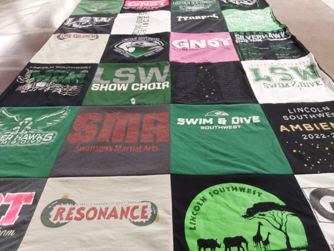 T-shirt quilt featuring silverhawks by Kelly from NE