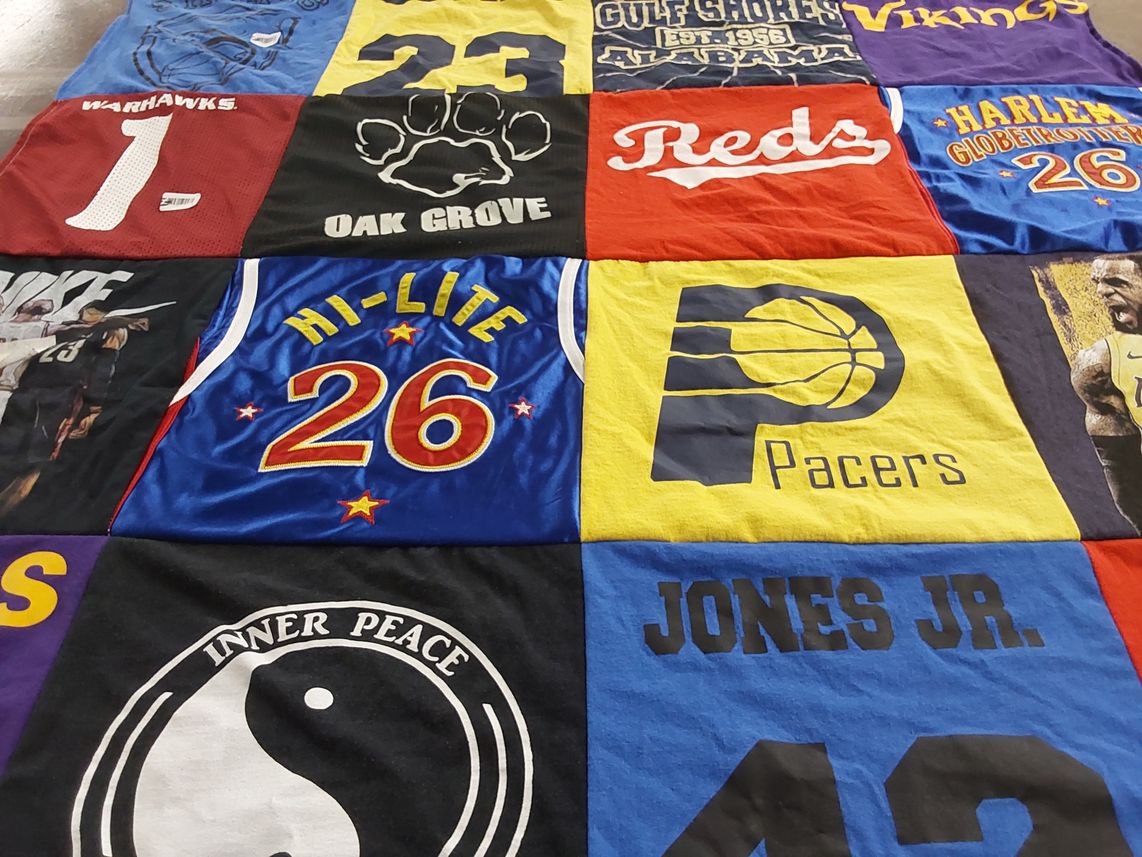 T-shirt quilt featuring harlem globetrotters, indiana pacers by Crystal from LA