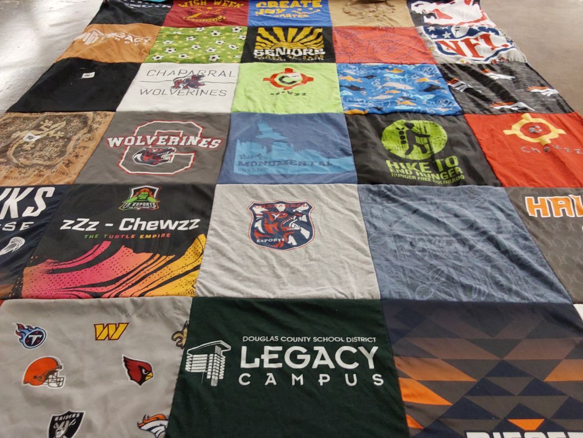 T-shirt quilt from chaparral high school by Karin from CO