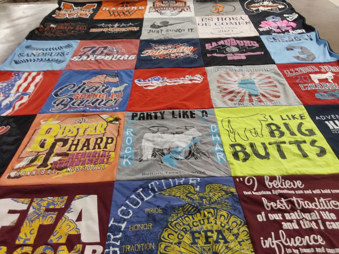 T-shirt quilt from sandburg high school by Susan from IL