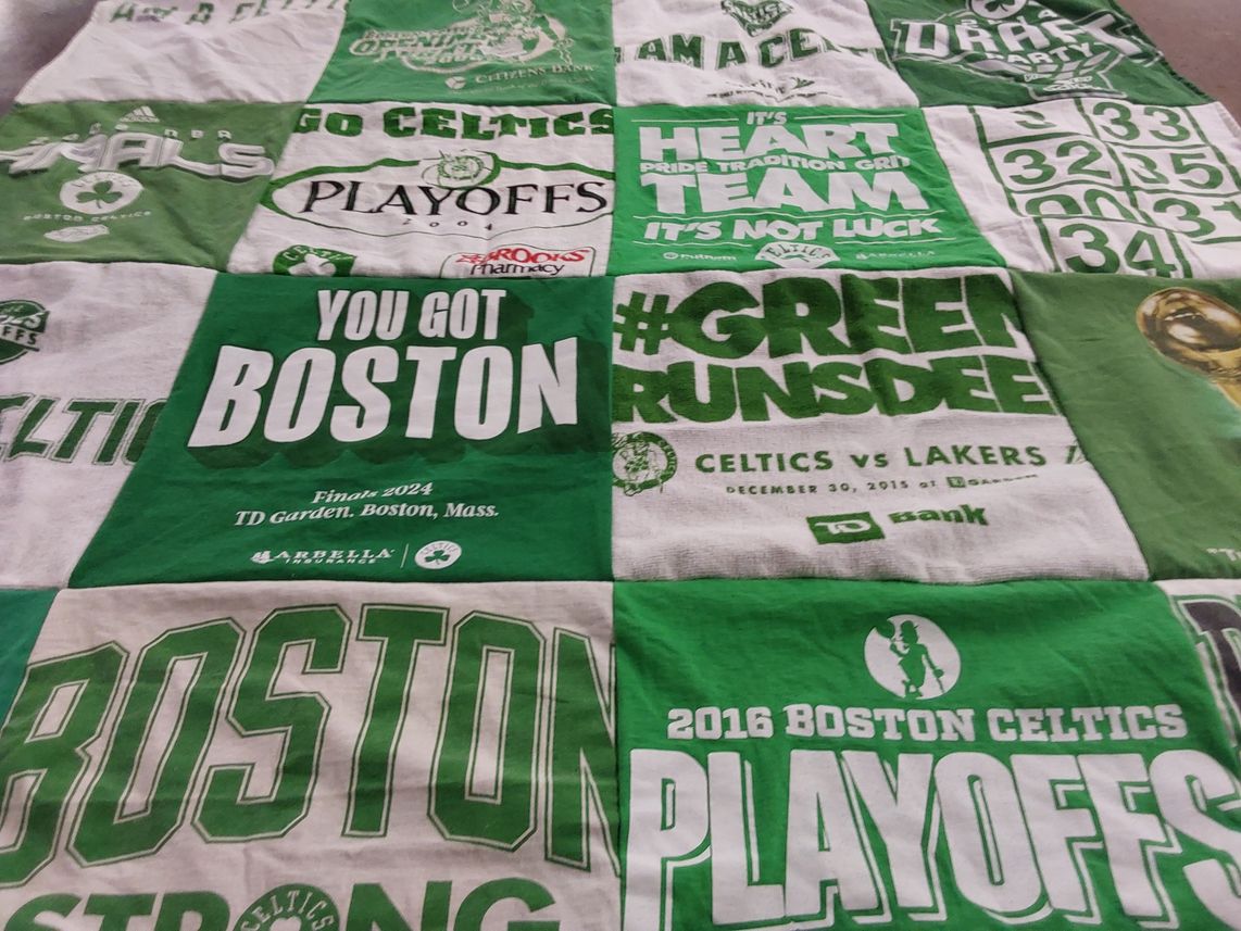 T-shirt quilt featuring boston celtics by Dawn from NH