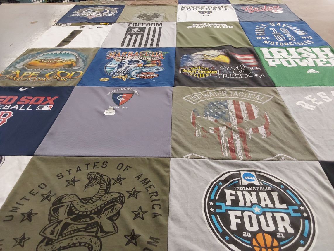 T-shirt quilt featuring boston red sox, cyclones by Julie from IN