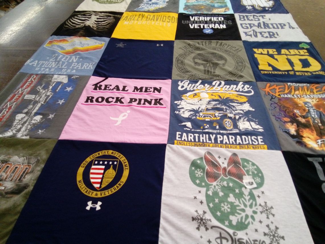 T-shirt quilt from university of notre dame by Julie from IN