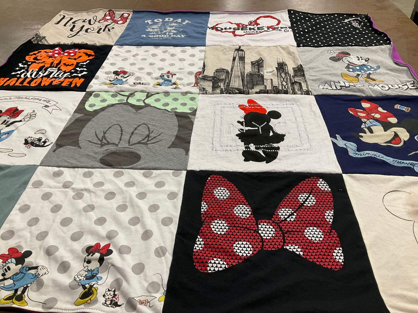 T-shirt quilt with disney, halloween themes by Marilyn from FL