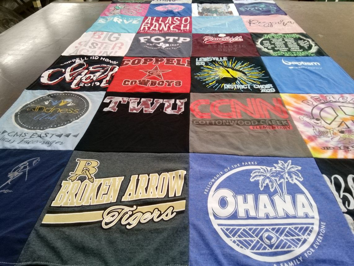 T-shirt quilt featuring broken arrow tigers by Jessica from TX