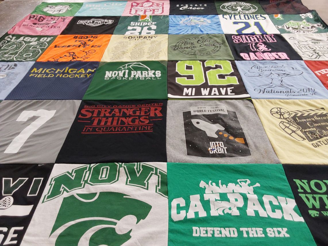 T-shirt quilt featuring novi basketball by Angela from MI