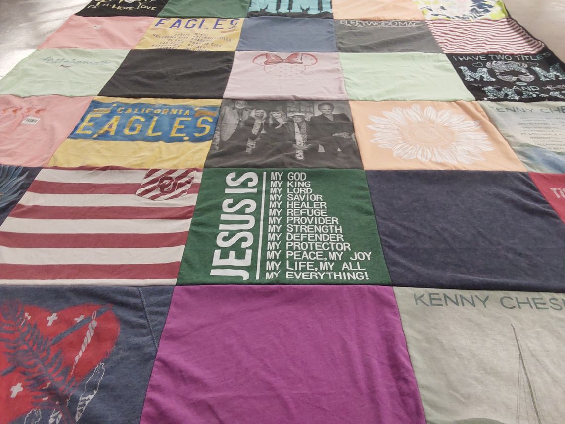 T-shirt quilt featuring california eagles by Linda from OK